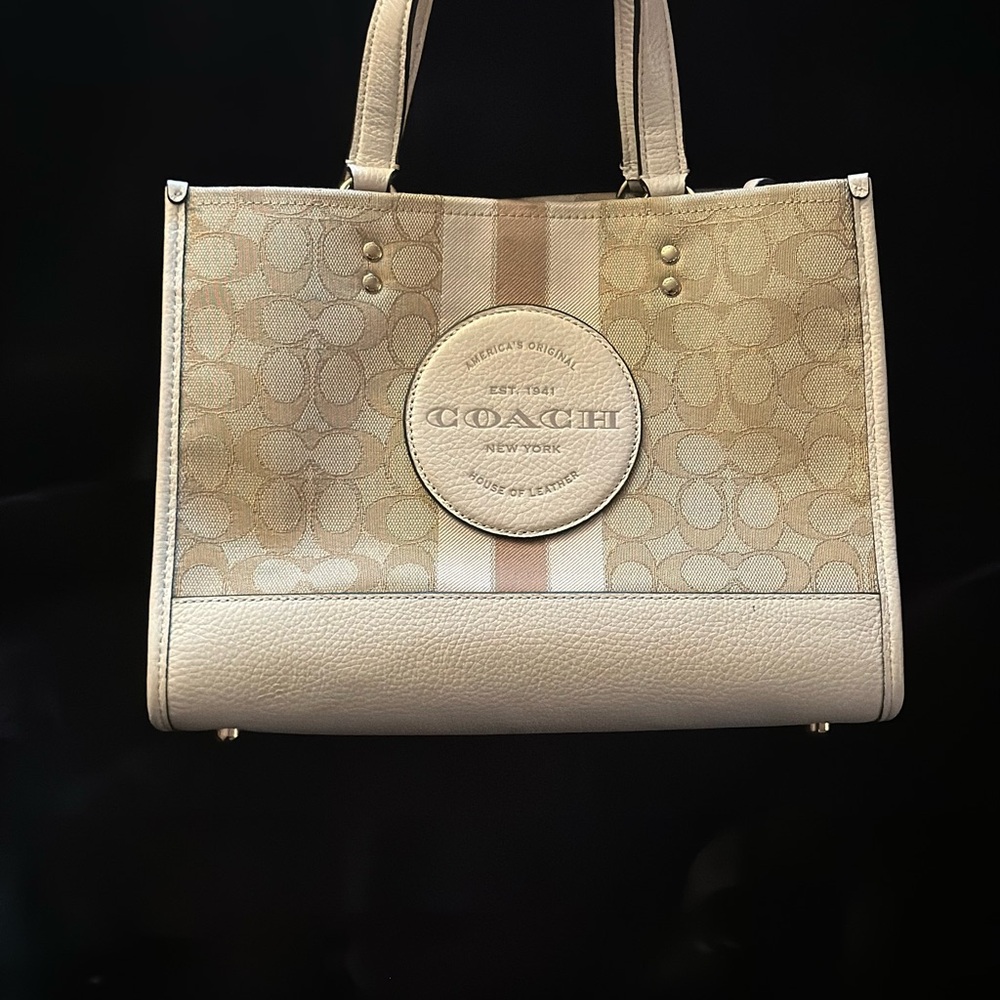 Coach Cream Monogram Tote Bag